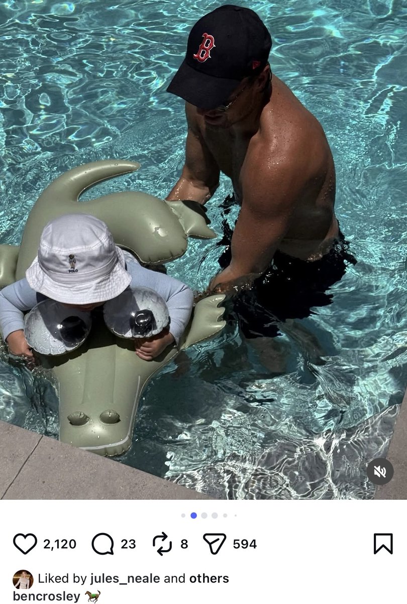 Ben Crosley pictured in an Instagram post with his son.