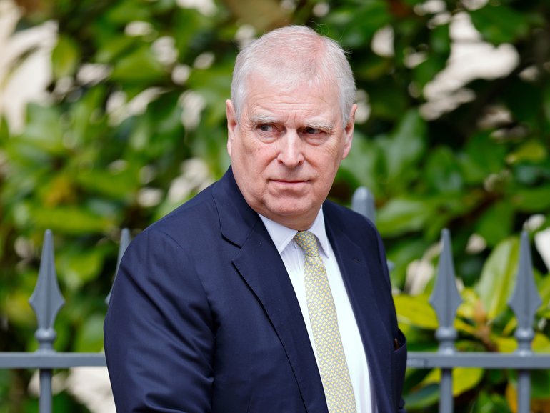 Andrew Mounbatten-Windsor attends traditional Easter Sunday Mattins Service at St George's Chapel, Windsor Castle on April 20, 2025 in Windsor, England.