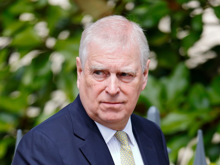 Andrew Mounbatten-Windsor attends traditional Easter Sunday Mattins Service at St George's Chapel, Windsor Castle on April 20, 2025 in Windsor, England.