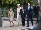 (L-R) Princess Charlotte of Wales, Catherine, Princess of Wales, Prince George of Wales, Prince Louis of Wales and Prince William, Prince of Wales attend the 2026 Easter Matins Service at St George's Chapel.