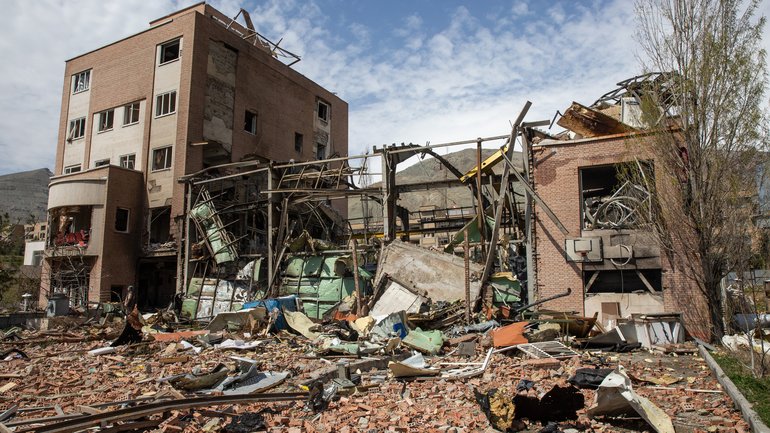 FILE: A building damaged by US-Israeli airstrikes at Shahid Beheshti University in Tehran, on Saturday, April 4, 2026. 