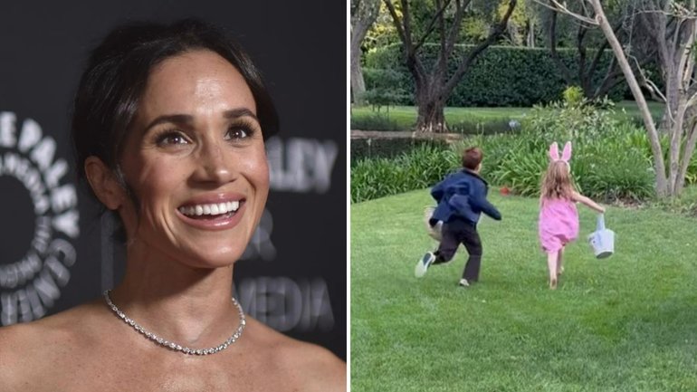The Duchess of Sussex has shared a rare glimpse into family life, posting clips of Archie and Lilibet racing each other during an Easter egg hunt.