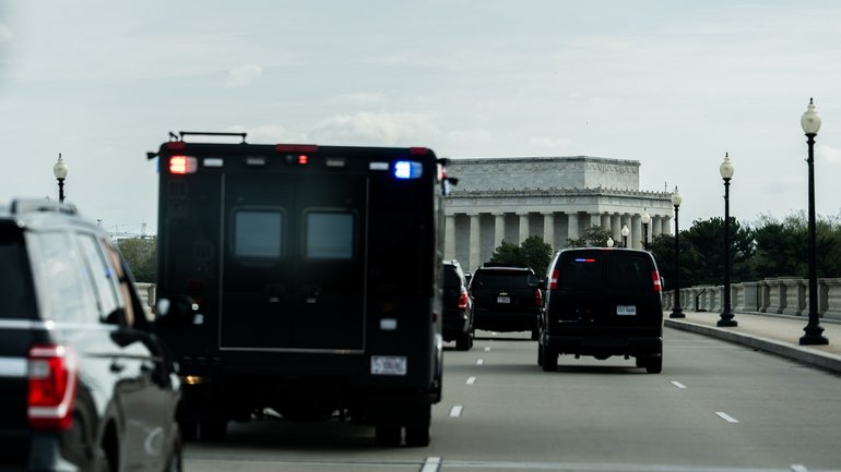 President Donald Trump's motorcade.