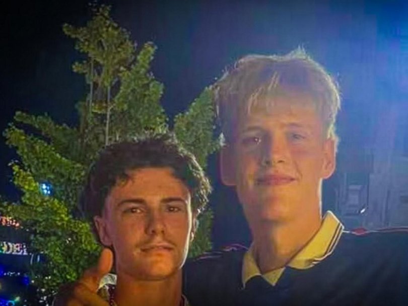 Oliver (left) said he feels "lucky" to still have his foot after the attack. Photo: Supplied