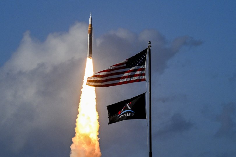 The SLS rocket takes off to begin the Artemis II mission at NASA’s Kennedy Space Centre in Cape Canaveral, Fla., April 1, 2026.
