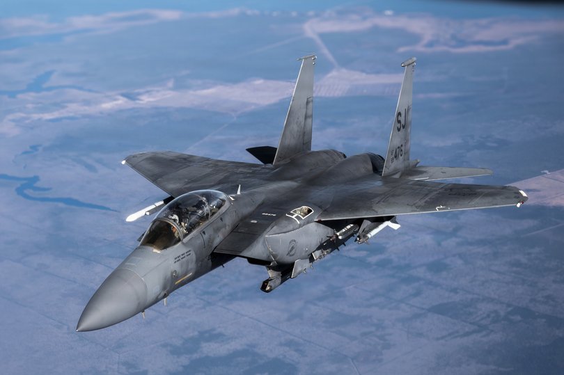 An F-15E Strike Eagle.