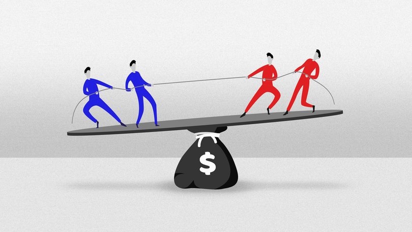 Government borrowing costs around the globe are being pulled in opposite directions.