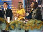 Carson Daly, Savannah Guthrie and Al Roker are seen at the "TODAY" show in Manhattan 