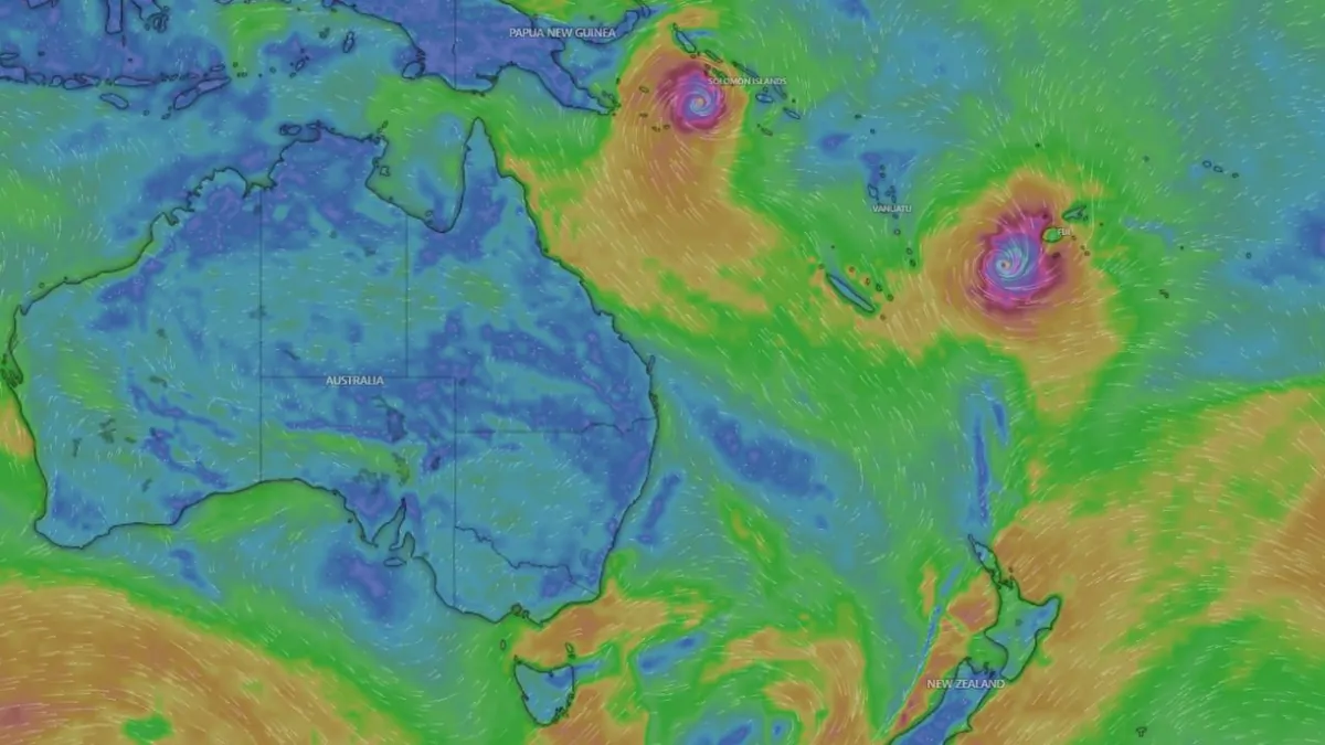 Travellers on alert as twin cyclones threaten multiple South Pacific islands