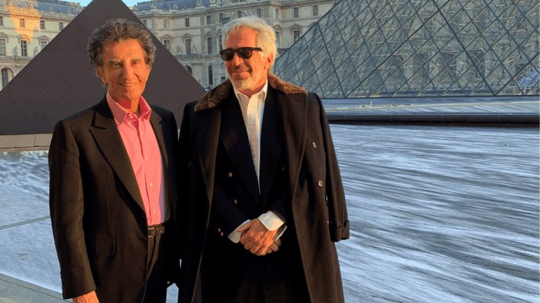 A photograph released by the U.S. Department of Justice  shows Jeffrey Epstein, right, with Jack Lang, a former French culture minister, outside the Louvre in Paris. Epstein spent his last days of freedom in Paris, meeting with influential figures. 