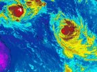 Twin category three Tropical Cyclones Vaianu and Maila are looming off the coast of Australia.
