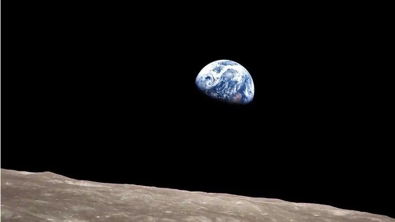 A restored version of Earthrise. 