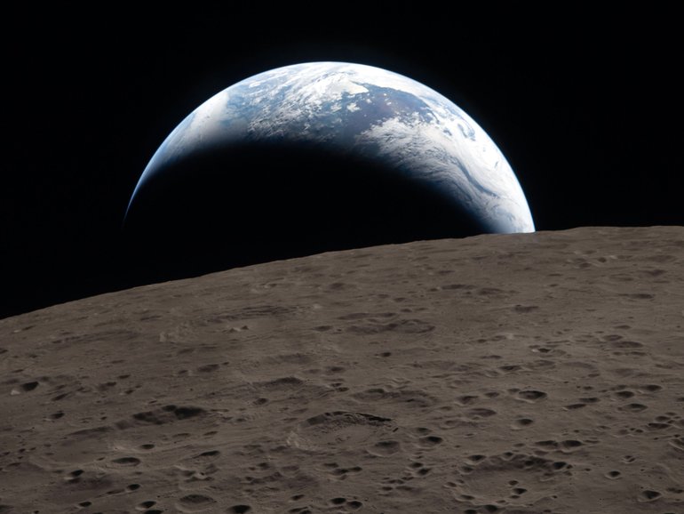 Australia is visible in this ‘Earthset’ photograph.