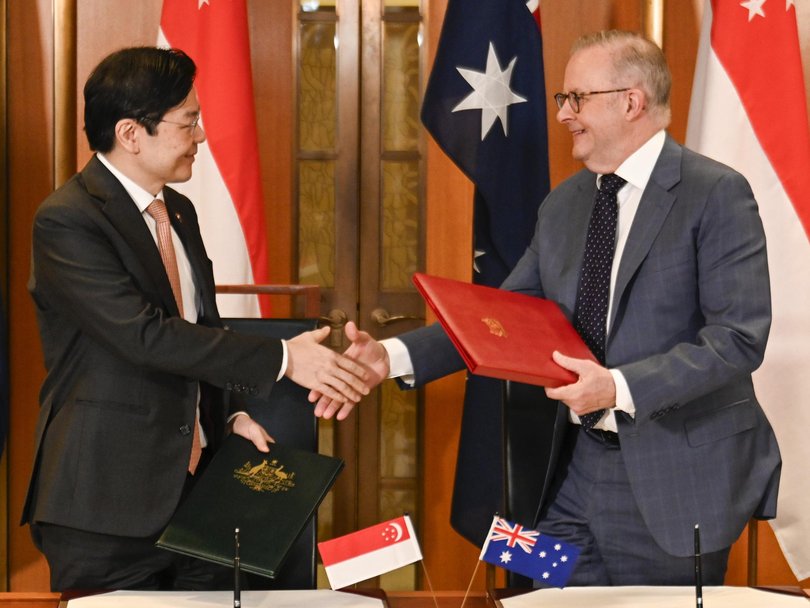 Anthony Albanese and Prime Minister Lawrence Wong last met in October.