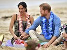 Harry and Meghan on the beach during their last visit to Australia.