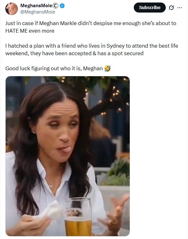 An online troll claims to have got a ticket to the event featuring Meghan.