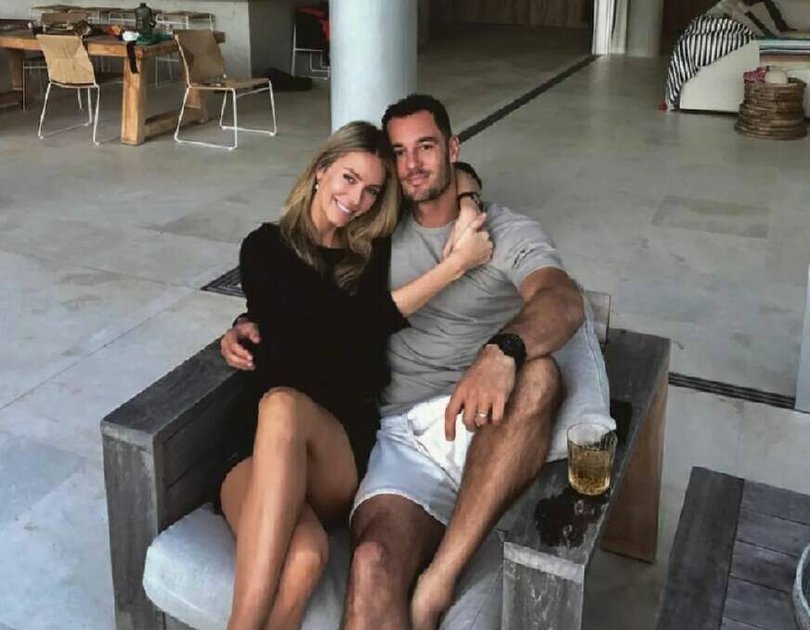 Jennifer Hawkins and Jake Wall. Picture Instagram