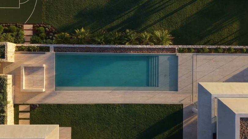 Travertine swimming pool. Picture Instagram/J Group Projects