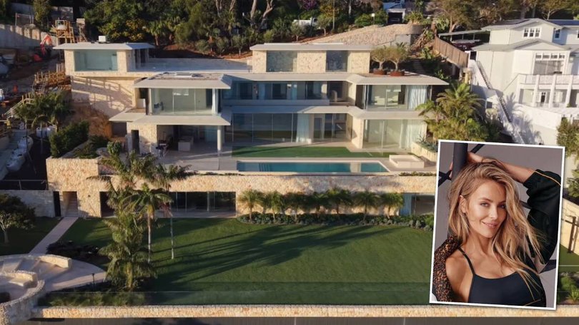 New footage reveals the final stage of Jennifer Hawkins (pictured) and Jake Wall's luxury project at Whale Beach. Picture Instagram/J Group Projects