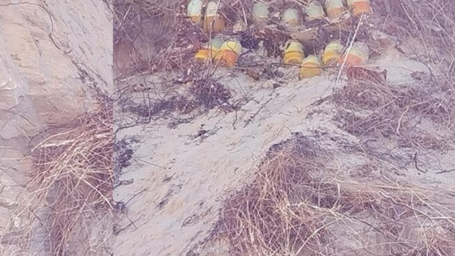 Emergency services were first notified of the shocking discovery when one of the grenades had been ‘set alight’, leaving a sunbather with burns.