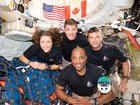 Mission Specialist Christina Koch, Mission Specialist and Canadian Space Agency astronaut Jeremy Hansen, Mission Commander Reid Wiseman and Pilot Victor Glover.