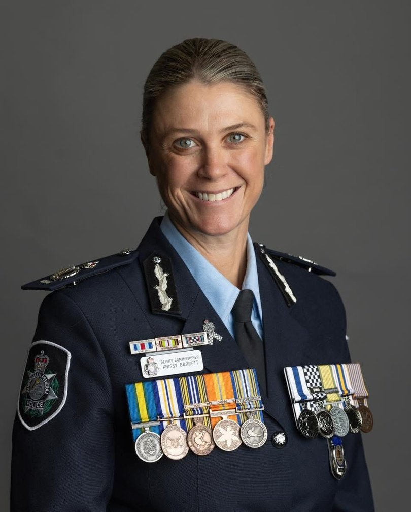Australian Federal Police Commissioner Krissy Barrett has been mocked by AFP members for the number of medals she has worn.