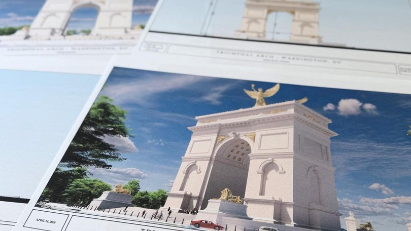 The arch is one of several architectural changes Donald Trump is making in his second term. (AP PHOTO)