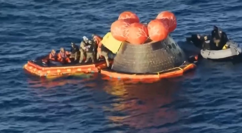 Artemis II crew emerge from the capsule Picture: unknown