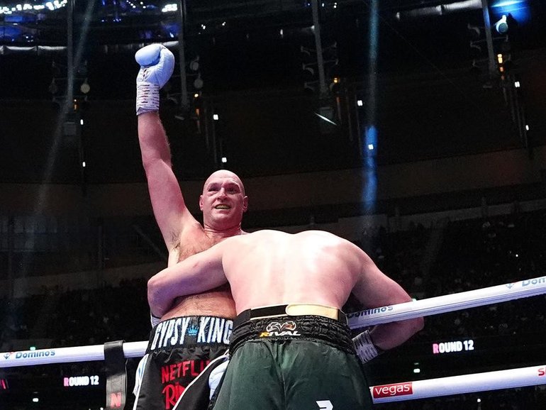 Tyson Fury has won his return and has called out Anthony Joshua for 'The Battle of Britain'. (AP PHOTO)
