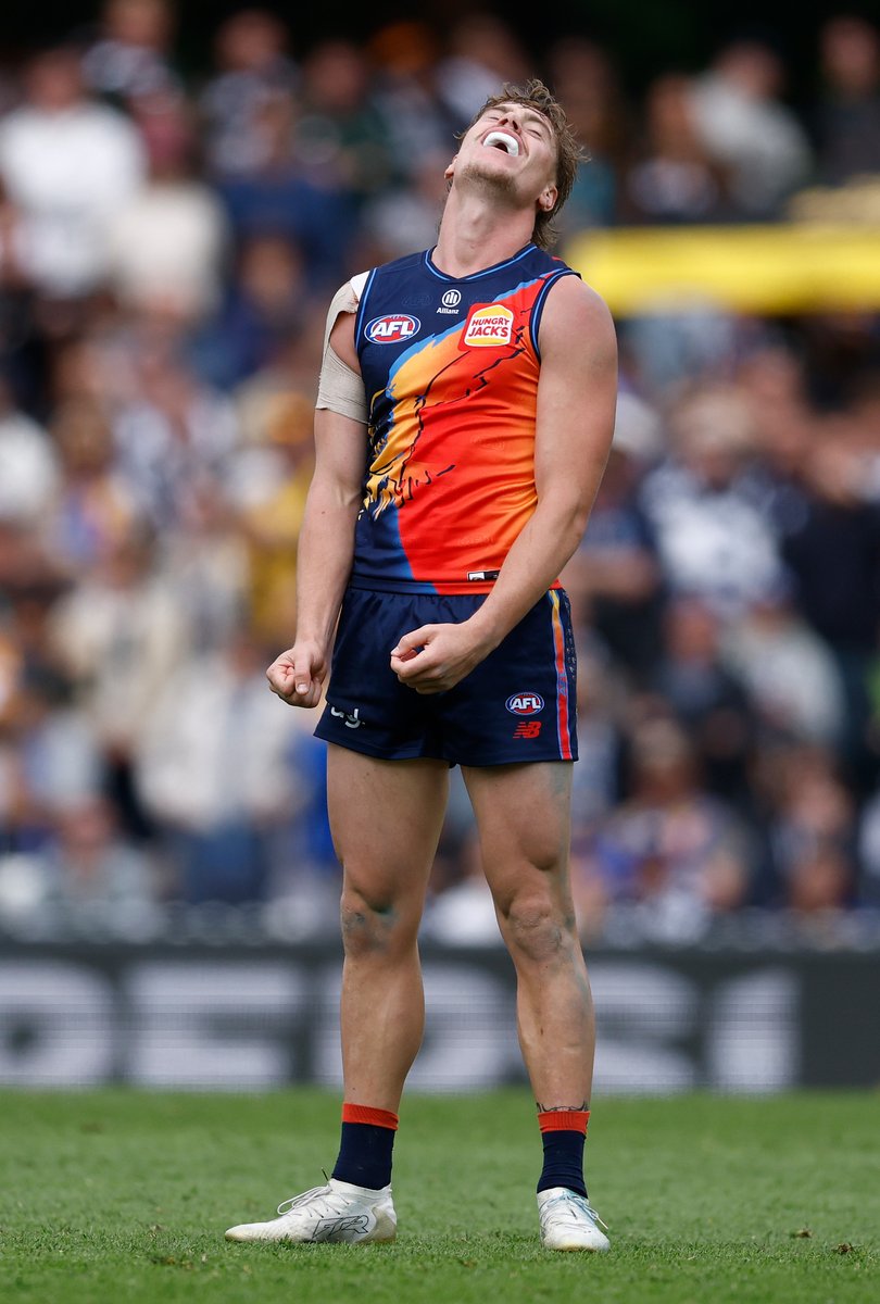 Harley Reid reacts after giving away a 50-metre penalty.