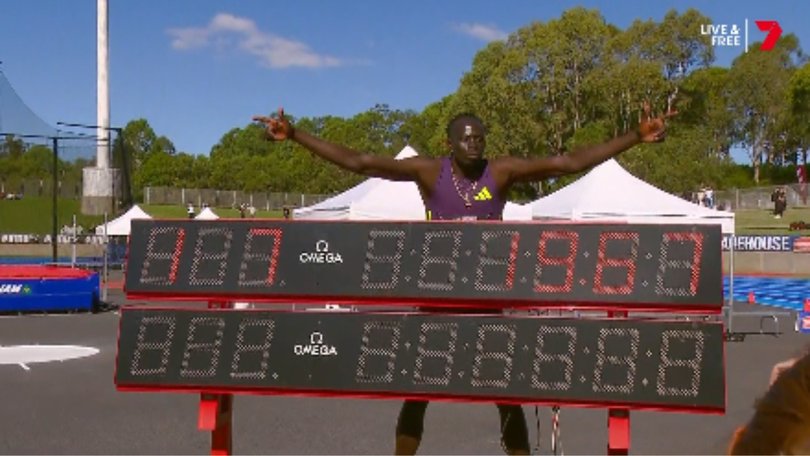 Gout Gout sets a new personal best of 19.67. 