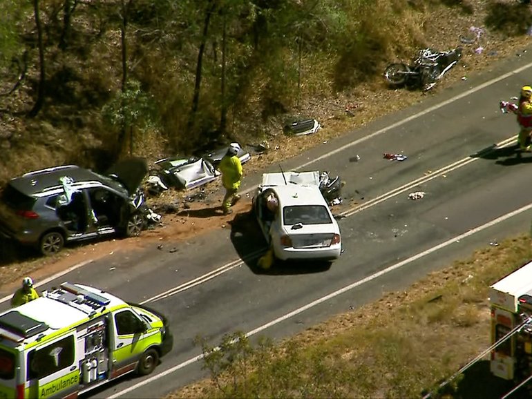 Two people were trapped following the crash.