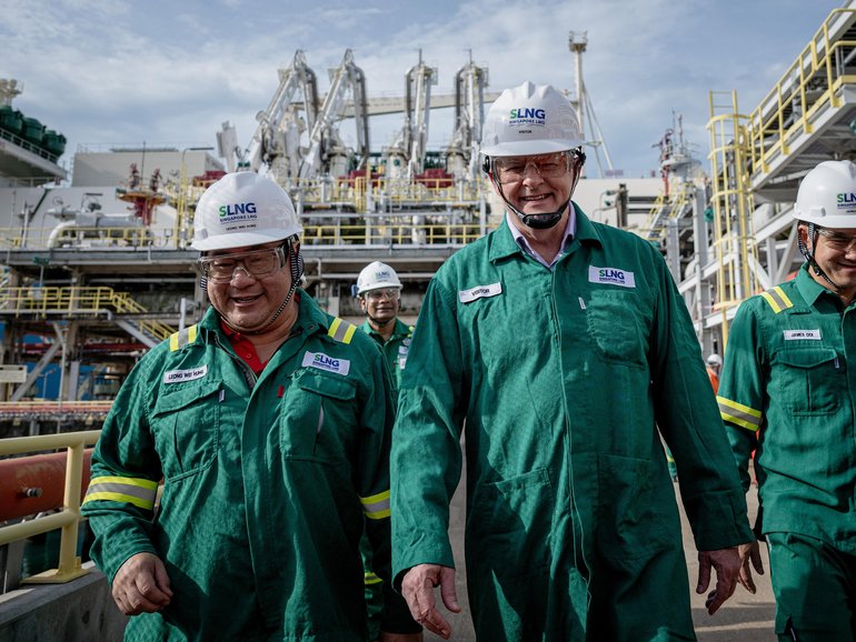 Mr Albanese will on Tuesday travel to the Kingdom of Brunei for a private audience with Sultan Haji Hassanal Bolkiah, before meeting his Malaysian counterpart in a visit first revealed by the West Australian earlier this month. (pictured Singapore LNG CEO Leong Wei Hung)