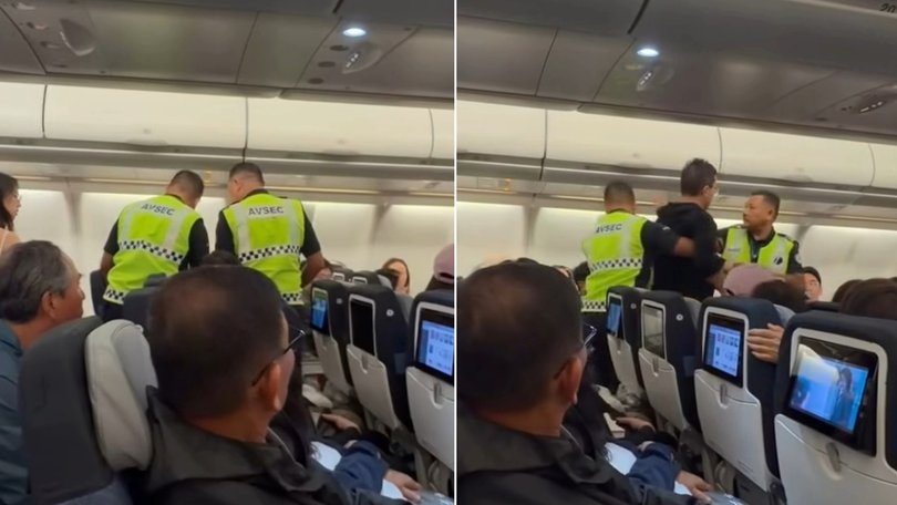 A pre-takeoff incident involving alleged groping of a flight attendant escalated quickly.