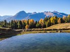 Lake in the mountains of Mortirolo in Valtellina, Italy.