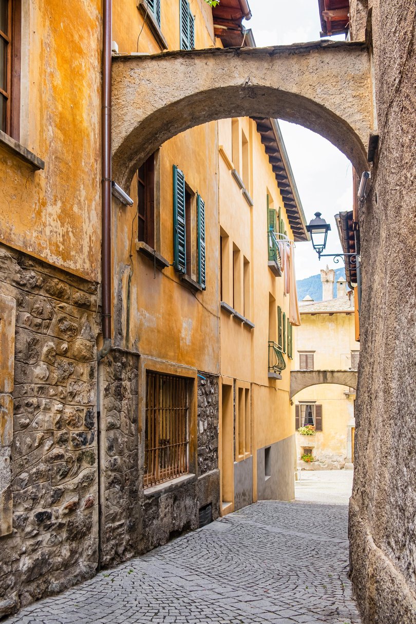 Glimpse of the historic district of Bormio.
