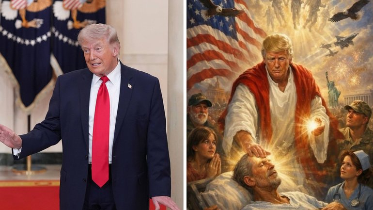Donald Trump posted an AI rendered version of himself as Jesus Christ,