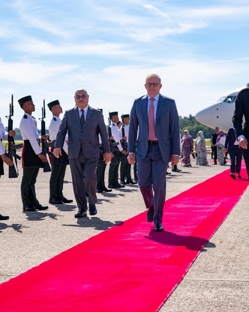 Prime Minister Anthony Albanese arrives in Brunei.