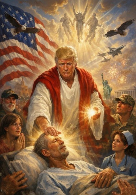 Donald Trump as "Jesus".