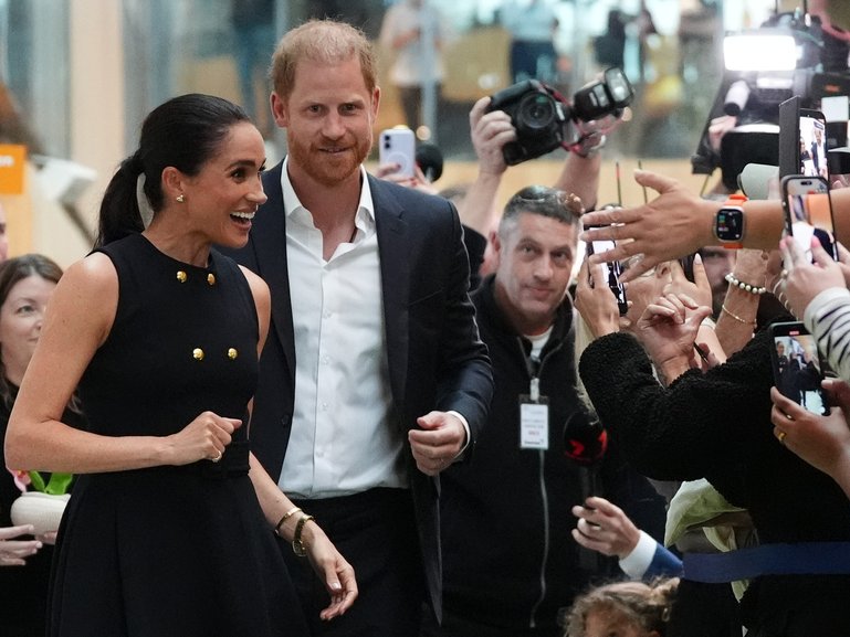 Meghan, Duchess of Sussex and Prince Harry, Duke of Sussex visit the Royal Children's Hospital on April 14, 2026 in Melbourne, Australia.