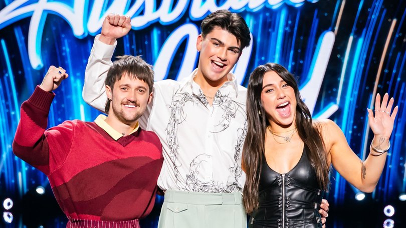 Kesha Neve has become the next Australian Idol beating Kalani Artis, left and Harlan Goode.