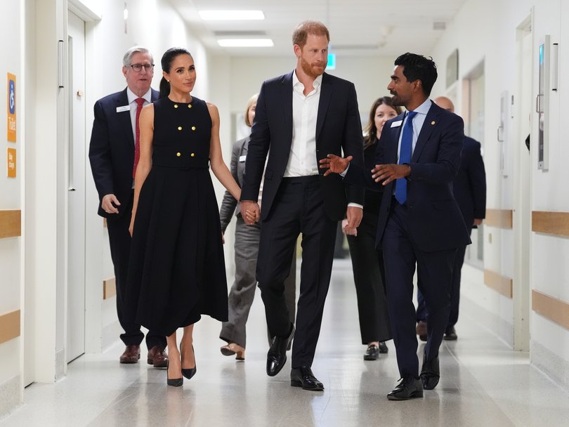 Meghan, Duchess of Sussex and Prince Harry, Duke of Sussex at the Royal Children's Hospital.
