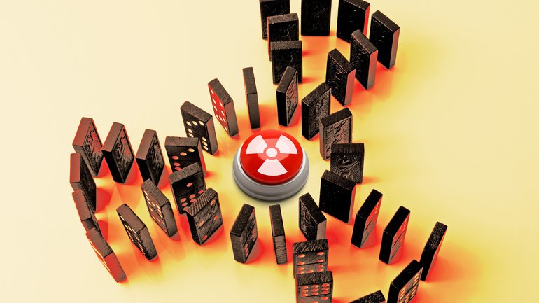 States could topple like dominoes if a nuclear arms race is triggered. 
