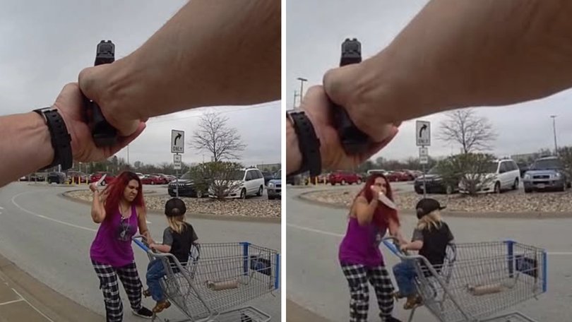 Police vision of a horrifying incident outside a Wal-Mart in Nebraska.