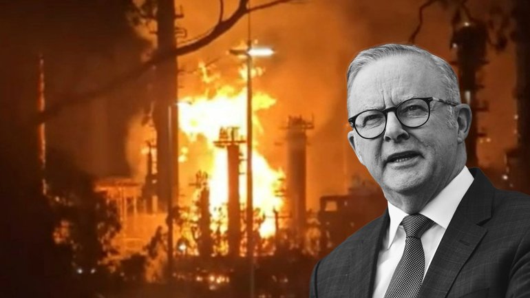 Albanese is at the Geelong oil refinery after a horror fire.