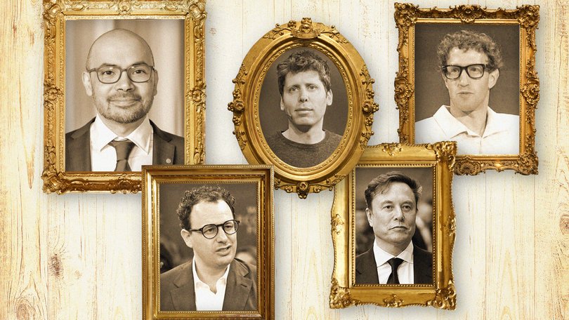 Demis Hassabis, Sam Altman, Mark Zuckerberg,  Dario Amodei and Elon Musk..