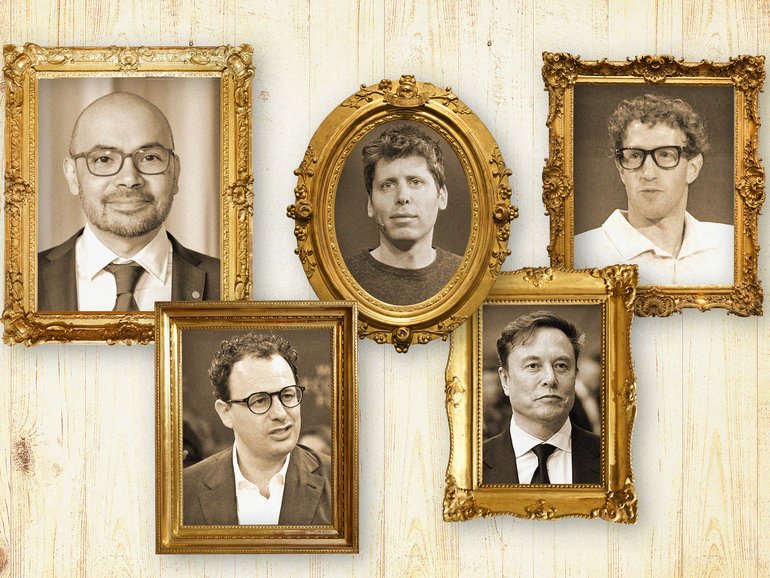 Demis Hassabis, Sam Altman, Mark Zuckerberg,  Dario Amodei and Elon Musk..