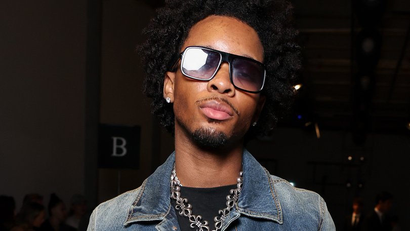 PARIS, FRANCE - JUNE 27: (EDITORIAL USE ONLY - For Non-Editorial use please seek approval from Fashion House) D4vd attends the Juun.J Menswear Spring/Summer 2026 show as part of Paris Fashion Week on June 27, 2025 in Paris, France. (Photo by Lyvans Boolaky/Getty Images)