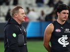 Carlton footballer Elijah Hollands’ AFL career is in doubt as a probe into his concerning game against Collingwood begins
