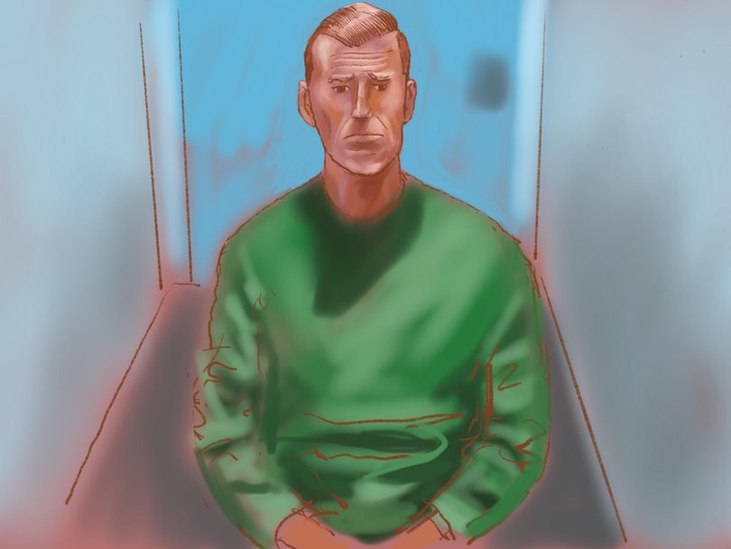 A court sketch of Ben Roberts-Smith during his bail hearing. 